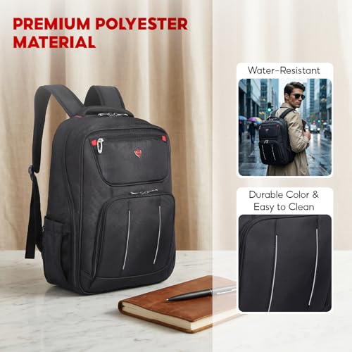 SAKOS Turbo 15.6 inch Laptop Backpack, Professional Travel Backpack Carry on Flight - TSA Approved, Water Repellent Luggage Backpack for Men & Women, College Backpack with Laptop Compartment - Black - color: 3. Turbo - Black