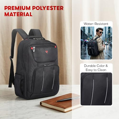 SAKOS Turbo 15.6 inch Laptop Backpack, Professional Travel Backpack Carry on Flight - TSA Approved, Water Repellent Luggage Backpack for Men & Women, College Backpack with Laptop Compartment - Black - color: 3. Turbo - Black