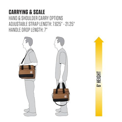 Carhartt Insulated Two Compartment Cooler, Durable Water Repellent Material W/Front Zippered Pocket for Camping, Beach & Travel - color: Carhartt Brown, style: 18 Can