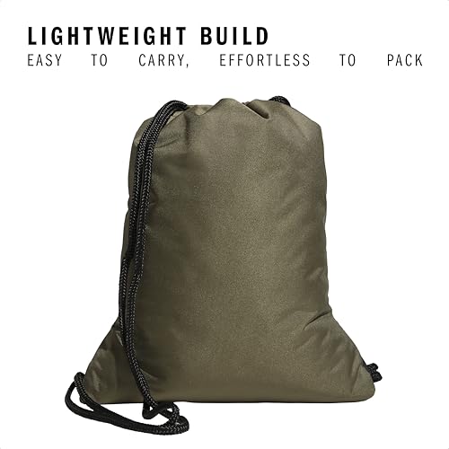 adidas Alliance Sackpack – Drawstring Backpack for Sports, Small Gym Bag, Olive Strata Green/Black/Silver Metallic/2, OSFA - color: Olive Strata Green/Black/Silver Metallic/2