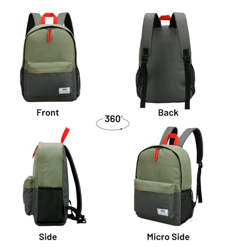 MIER Insulated Backpack Cooler Small Leakproof Lightweight Cute for Women Men to Work, Picnics, Camping, Park Day Trips, 15 L - color: Green/dark gray