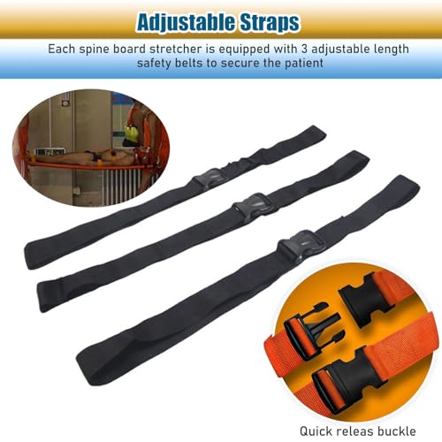 Foldable Lifesaving Stretcher with Head Imlizer & Neck Brace - Emerncy Spine Board for tic s, Quick Patient Transport & Safe for EMS and Lifeguards - size: Board+Head Immobilizer+Neck Brace