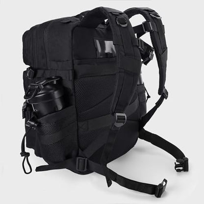 LHI Military Tactical Backpack for Men and Women 45L Army 3 Days Assault Pack Bag Large Rucksack with Shoe Compartment - color: 1.2 Shoe Compartment(black)
