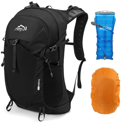 IX INOXTO Hiking Hydration Backpack with 2L/3L Water Bladder for Women and Men18L/25L Water Backpack for Hiking, Cycling, Climbing, Camping - style: Black-3L Water Bladder