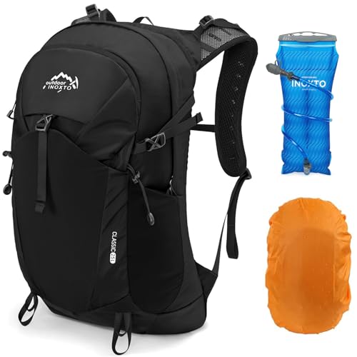 IX INOXTO Hiking Hydration Backpack with 2L/3L Water Bladder for Women and Men18L/25L Water Backpack for Hiking, Cycling, Climbing, Camping - style: Black-3L Water Bladder