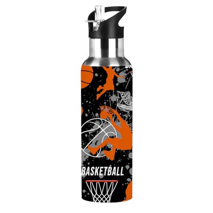 Basketball Backpack and Travel Mug Sport Water Bottle For Boys Girls & Basketball Lover
