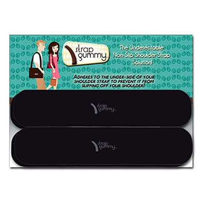 Prevent Strap Slips - The ORIGINAL Non Slip Shoulder Strap Grip Strips – Set of Large Black or Small Semi-Clear - color: Large Black