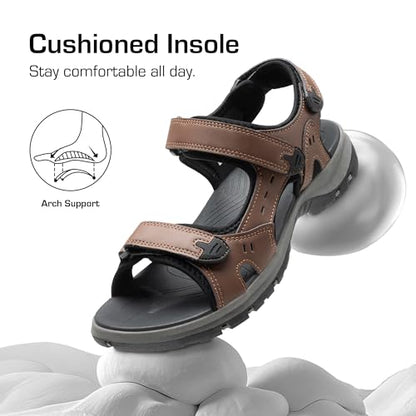 DREAM PAIRS Men's Hiking Beach Summer Water Sandals - color: Brown, size: 11