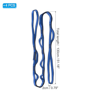 PATIKIL Daisy Chain Straps, Strong Climbing Strap Adjustable Nylon Chain Sling with Loops for Aerial Yoga Hammock Swing - color: Blue, size: 51 Inch