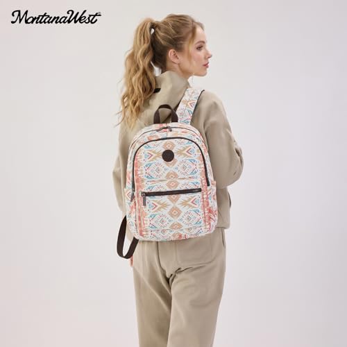 Montana West Backpack for Women Western Travel Backpack Purse Casual Daypack for Laptop College - color: Aztec Khaki