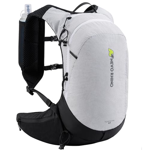 N NEVO RHINO 17L Hydration Backpack with 500ml/17oz Soft Flask for Men & Women, Lightweight Hiking Backpack, Water Backpack for Hiking, Camping, Traveling - color: White