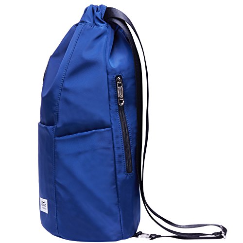 KAUKKO Drawstring Sports Backpack Gym Yoga Bag Shoulder Rucksack for Men and Women(3031-2-BLUE) - color: Blue3031-2