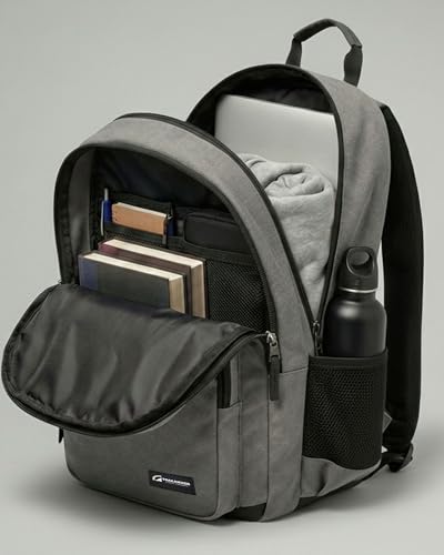 TRAILKICKER Classic Carry-on Travel Backpack, Laptop Backpack with Padded 17 inch Laptop Sleeve, Multi Pocket College Backpack, Casual Daypack Backpacks - Grey - color: Grey