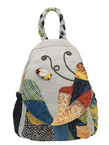 Small Canvas Backpack, Retro Boho Washed Hippie for Women Daily Commute (Cricket Decorations) - color: Cricket