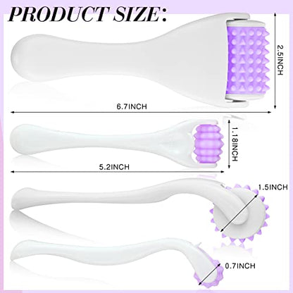 Tondiamo 2 Pcs Muscle Roller Gift Fascia Stick Cellulite Face Muscle Body Massage Roller Massage Tool for Relief Neck Arm Back Leg Body Deep Release(Purple,Silicone) - color: Purple, style: Silicone