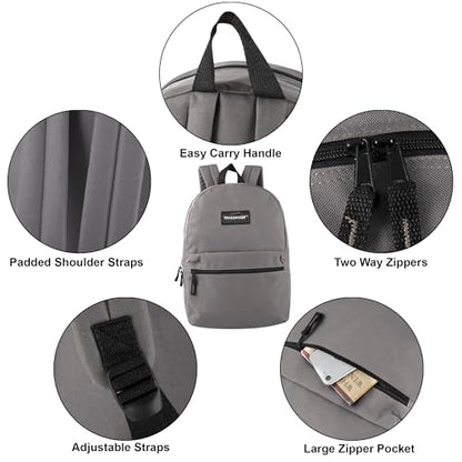 Trail maker Classic 17 inch Backpacks with Adjustable Padded Straps | School Backpacks for Girls, Boys (Grey) - color: Grey