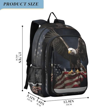 ALAZA Usa American Flag Bald Eagle Us Laptop Backpack Purse for Women Men Travel Bag Casual Daypack with Compartment & Multiple Pockets - color: Usa Flag