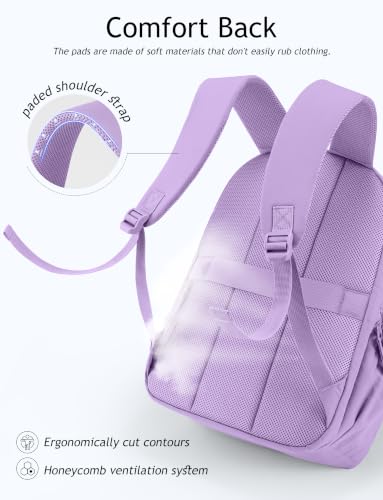 Uselike Travel Backpack for Women, 15.6 Inch Laptop Backpack, Quilted College Bookbag, Cute Work Backpacks, Water Resistant (Lavender Purple) - color: Lavender Purple