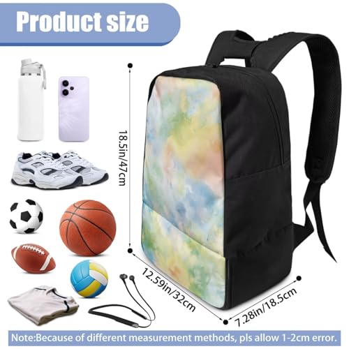 18.5in Basketball Backpack Basketball Bag with Shoe Compartment & Ball Holder, Waterproof Bag for Soccer Volleyball - color: Fresh Green Tie-Dye Print
