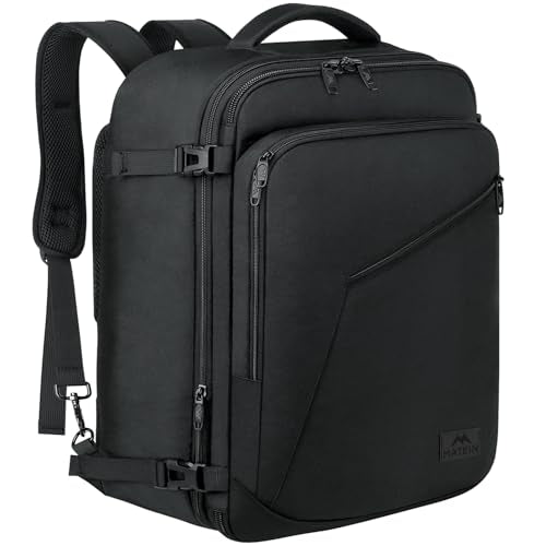 MATEIN Large Travel Backpack, Carry on Backpack for Men Women, Water Resistant Lightweight Expandable Daypack, Business Weekender Backpacks, Gifts for People who Travel, Black - color: Black, size: XX-Large