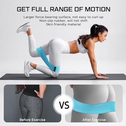 12 Pcs Fabric Resistance Bands for Working Out Non-Slip Booty Exercise Loop Bands for Women Men Glutes Hip Thigh Butt Yoga Pilates Fitness Gym, Light Medium Heavy - color: Blue, style: Medium Resistance