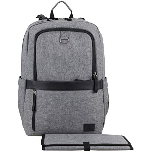BODHI The Baby Athleisure Tech Diaper Bag Backpack with removable changing pad, Unisex, for Moms and Dads - Medium Gray Chambray - color: Gray Chambray