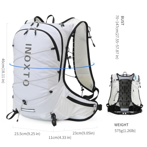 IX INOXTO Hiking Hydration Backpack with 2L/3L Water Bladder for Women and Men18L/25L Water Backpack for Hiking, Cycling, Climbing, Camping - style: White--2L Water Bladder