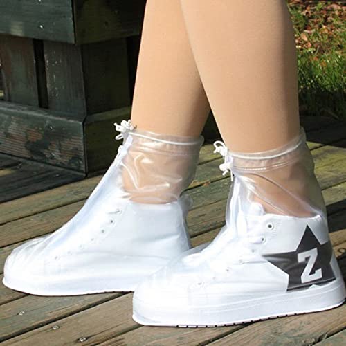 Zbyoujer Waterproof Shoe Covers - Boot Covers Shoe Covers for Rain Overshoes Reusable Over Shoes Galoshes Shoe Protectors with Waterproof Zipper Not-Slip Rain Shoe Covers for Women and Men - size: L(Women 5-7,Men 3-5)