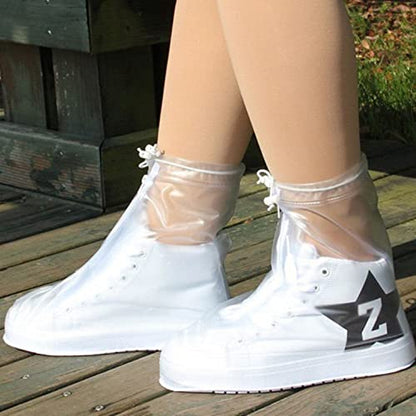 Zbyoujer Waterproof Shoe Covers - Boot Covers Shoe Covers for Rain Overshoes Reusable Over Shoes Galoshes Shoe Protectors with Waterproof Zipper Not-Slip Rain Shoe Covers for Women and Men - size: L(Women 5-7,Men 3-5)