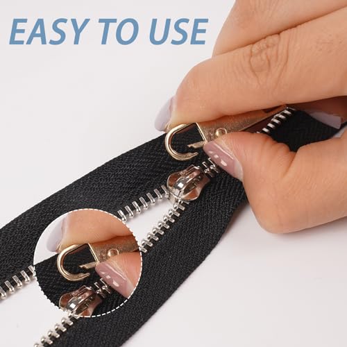 Deoward Zipper Pull Replacement Metal Zipper Handle Mend Fixer Tab Repair for Luggage, Backpacks, Suitcases, Jackets, Purses, Handbags (6 PCS) - style: Black+Silver+Gold Zipper Pulls Cord