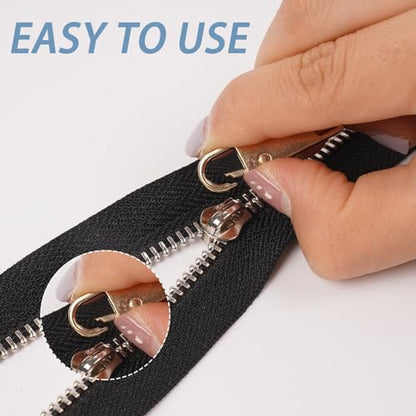 Deoward Zipper Pull Replacement Metal Zipper Handle Mend Fixer Tab Repair for Luggage, Backpacks, Suitcases, Jackets, Purses, Handbags (6 PCS) - style: Black+Silver+Gold Zipper Pulls Cord