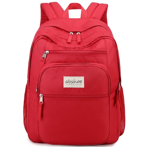 abshoo 34L Big School Backpack For College Women Girls Middle High School Teen Bookbag Travel Backpack Daypack (Red) - color: Red