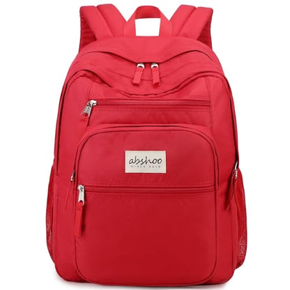 abshoo 34L Big School Backpack For College Women Girls Middle High School Teen Bookbag Travel Backpack Daypack (Red) - color: Red