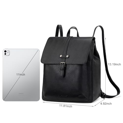 Montana West Backpack Purse for Women Casual Daypack Convertible Crossbody Backpack for Travel Work - color: Black