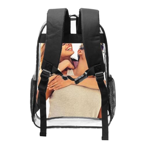Custom Clear Backpack, Personalized Transparent Backpack, Add Your Own Logo Text Photo, Customized See Through Bag for Stadium Sport Travel Camping 17in - color: Style 1