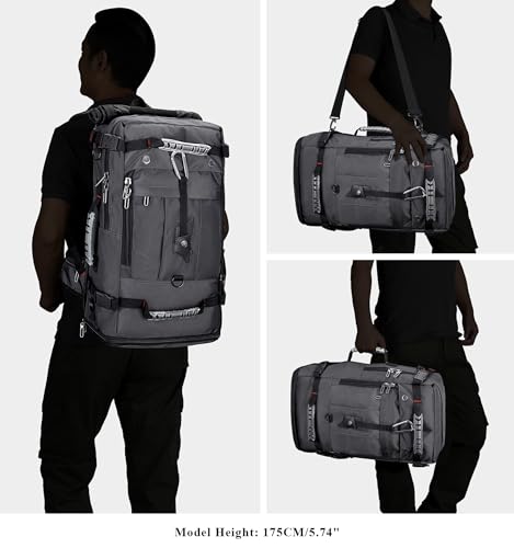 WITZMAN Travel Backpack for Men Large Duffle Luggage Bag Fit 17 Inch Laptop Carry On Bags for Airplane (B681 Silvery Grey New) - color: Silvery Grey New