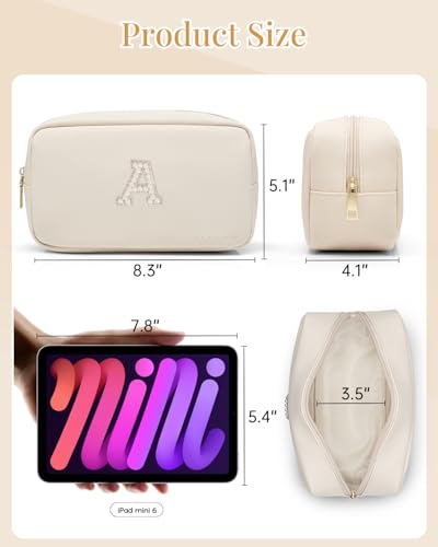 VLANDO Valentine Gifts, Travel Makeup Bag Makeup Pouch Personalized Gift for Women Teen Girls Ideal Gifts for Birthday Wedding Travelers Gifts for Women A - color: 03-White-A
