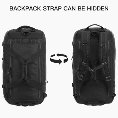 TUGUAN 100L Extra Large Travel Duffle Bag Backpack for Men, 3 in 1 Sports Duffel Bags W/Adjustable Shoulder Strap & Dividers Gym Equipment/Gear Weekend Overnight Bag for Trip Camping Hiking, XL Black - color: Black