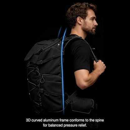 LEOFOTO 35L Camera Backpack for Photographer, Lightweight Waterproof Travel Camera Bag for Camera/Drone/15.6" Laptop, Photopraphy Bag with Side Access & Rain Cover, Tripod Compatible, 2.65KG - BLACK - color: 35l-bag+medium Insert-black