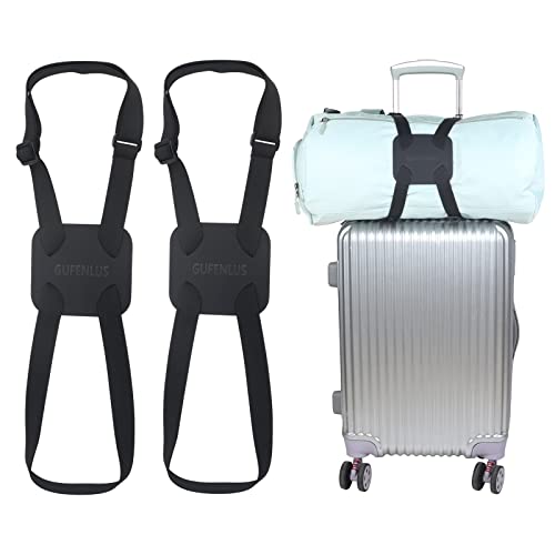 Luggage Bungee Luggage Straps for suitcases，Bag Bungee for Luggage，Adjustable Size Luggage Straps and Elastic Travel Accessories- 2 Pack (Black-2) - color: BLACK-2