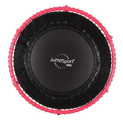 JumpSport 350 PRO 39 Inch Fitness Trampoline Indoor Rebounder Cardio Workout Equipment 300 lb Capacity - color: Black