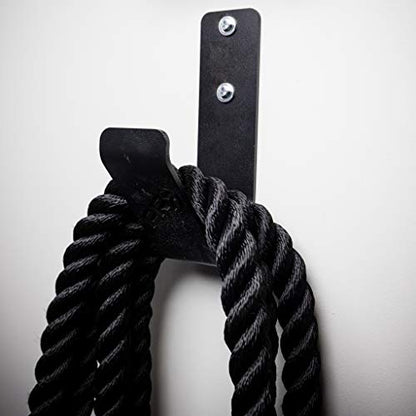 PRx Performance Exercise Rope Storage Hook, USA MADE Wall Mounted Battle Rope Holder, Home or Commercial Gym Accessory, Heavy Duty Steel, Black Powder Coated