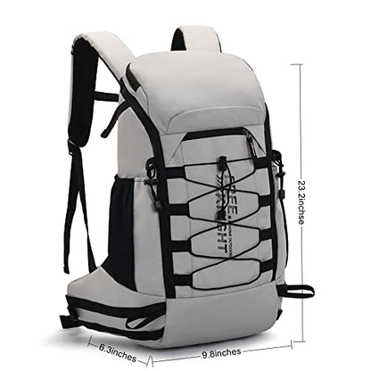 Bseash 40L Waterproof Hiking Camping Backpack with Rain Cover, Outdoor Sport Travel Daypack Rucksack for Skiing Cycling (Gray) - color: Gray
