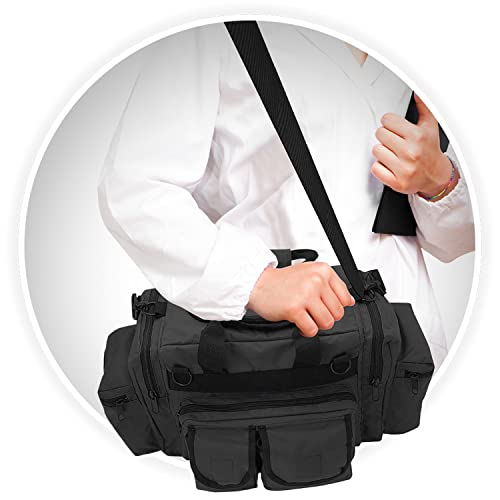 ASA TECHMED First Aid Responder EMS Emergency Medical Trauma Bag Deluxe, Black - color: Black