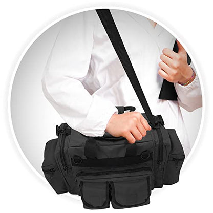 ASA TECHMED First Aid Responder EMS Emergency Medical Trauma Bag Deluxe, Black - color: Black