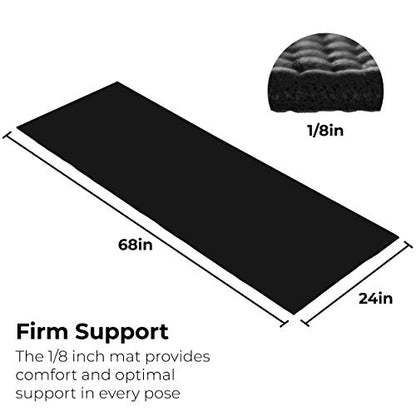 10-Pack Yoga Mat, 68" x 24" Non Slip Exercise Mat, 4mm Thick Gym Mat for Fitness and Stretching, Bulk Non Toxic Yoga Mats for Schools and Studios - color: Black