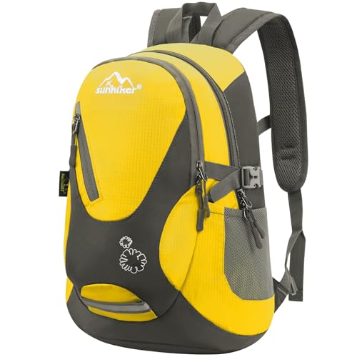 sunhiker Small Hiking Backpack Women Men 20L Lightweight Travel Backpack Daypack Casual Backpack For Cycling Outdoor Camping - color: Yellow