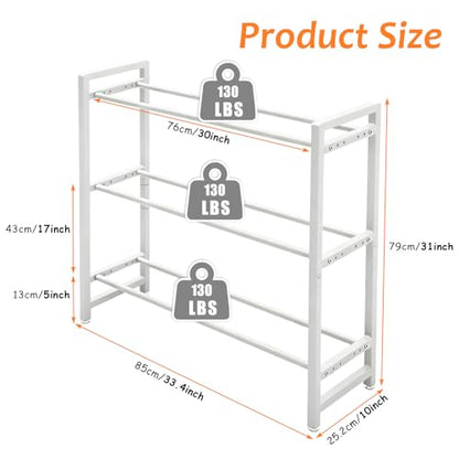 3-Tier Adjustable Dumbbell Rack, Heavy-Duty Weight Storage Stand, 390 LB Capacity, Space-Saving Home Gym Organizer - color: White
