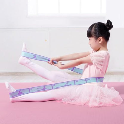 Adjustable Stretch Strap for Kids, 8-Loop Elastic Resistance Band for Children Gymnastics, Ballet Dance, Yoga, Stuff，Pilates & Flexibility Training, Home Exercise Equipment for Girls - color: Blue
