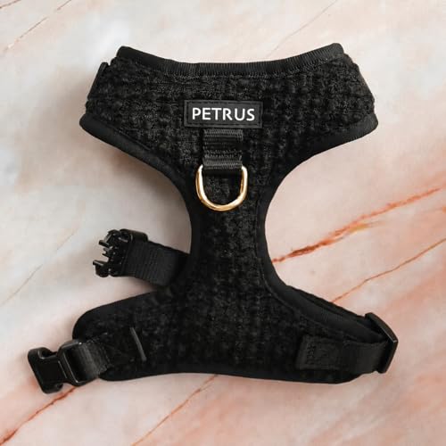 Premium No-Pull Dog Harness Soft Neoprene & Breathable Mesh Vest with Front & Back Clip D-Rings Adjustable Lightweight Walking Harness for Puppies, Small & Medium Dogs (Black Boucle, S) - color: Black Boucle, size: S: Neck=13.8-17.3''/Chest=16.1-21.3''